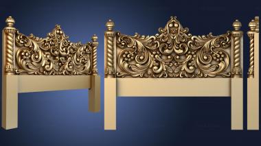 3D model Bed with carved headboard (STL)